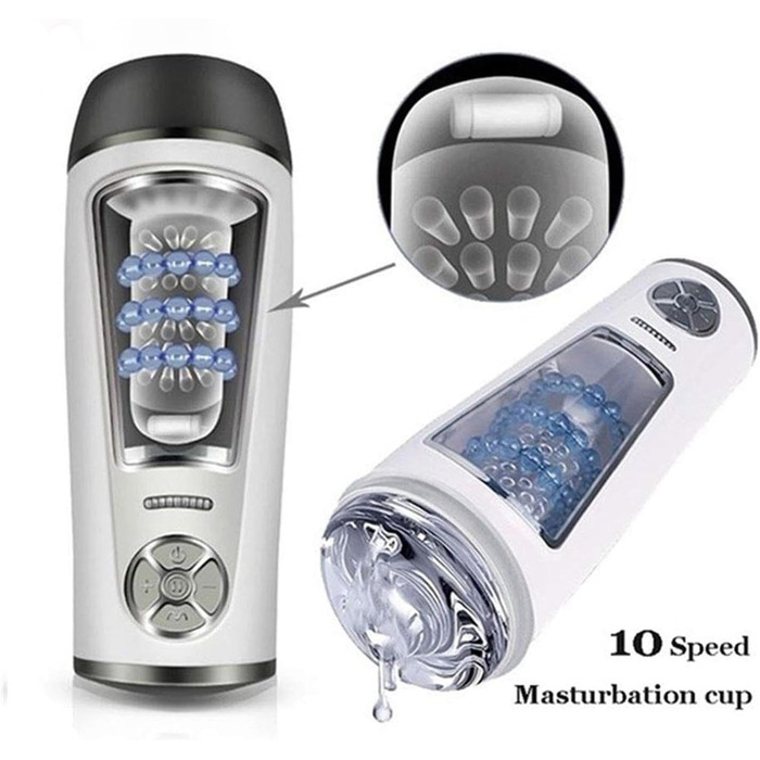 Автоматичний електричний мастурбатор для чоловіків з 10 режимами вібрації - секс-іграшка для чоловіків