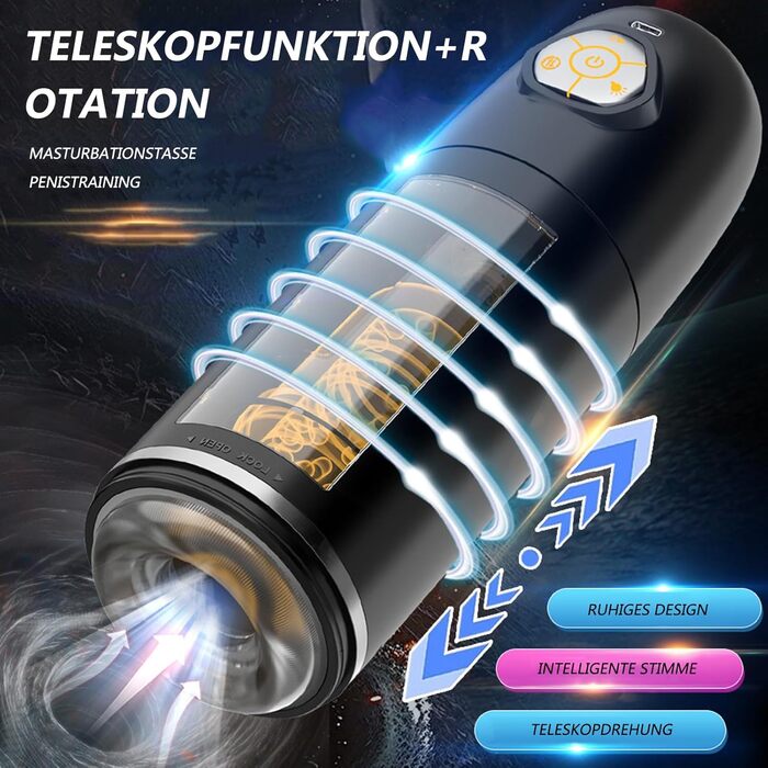 Електричний мастурбатор для чоловіків з 9 режимами та реалістичною вагіною, білий