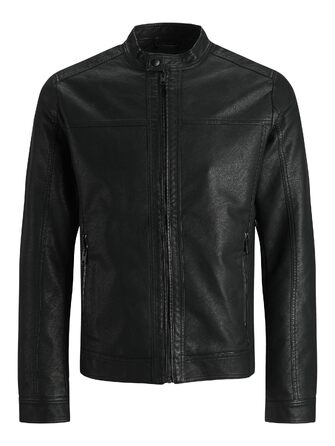 Чоловіча куртка з екошкіри Jack & Jones, чорна, розмір XL