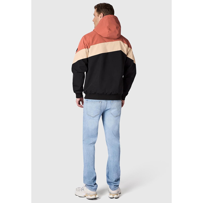 Чоловіча легка демісезонна куртка Ragwear Stewie Block: водонепроникна та дихаюча з капюшоном, колір Terracotta, розмір 3XL
