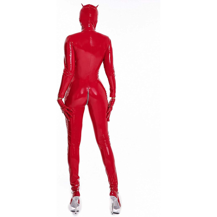 Латексний жіночий комбінезон-кальсони з довгим рукавом, slim fit, 3XL. Erotik, костюми, одяг для вечірок.