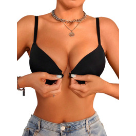 Чорний бюстгальтер GORGLITTER з кісточками, push-up, мереживо, бюстгальтер бра, 85D