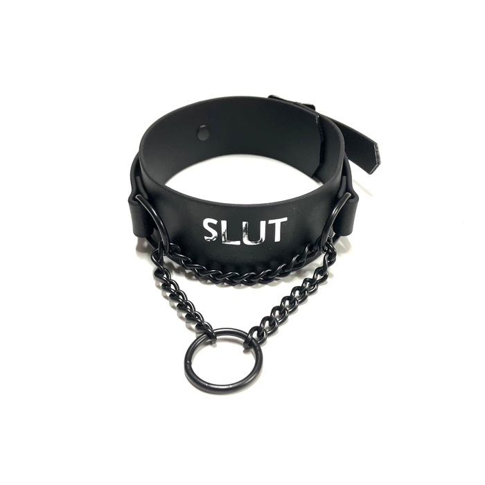 Нашийник з замком, BDSM нашийник з персональним написом, власність, Cum Slut, Bitch, нашийники Biothane BDSM