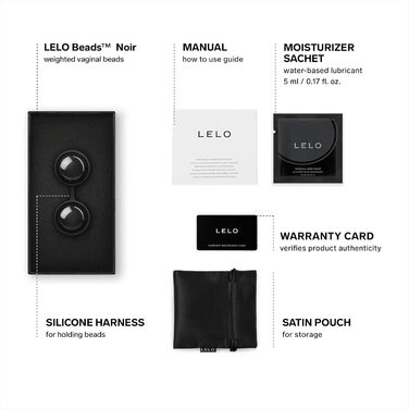 LELO Beads Noir Premium Edition: масажер для вагіни з силікону, тренажер для м'язів тазу, преміум-якість