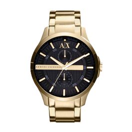 Чоловічий годинник Armani Exchange кварцовий багатофункціональний, 44 мм, сталевий браслет, золотий та чорний кольори