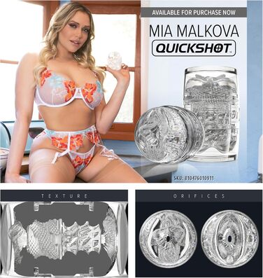 Мастурбатор Fleshlight Quickshot Mia Malkova, прозорий, 11 см