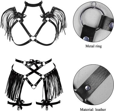 Жіночий корсет-набір з шнурівкою, корсет, шкіряний пояс, аксесуари для тіла, гарнітура, чорний. Ідеально для вечірок, танців, готичного стилю.