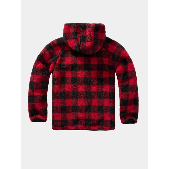 Чоловіча робоча куртка Brandit Teddyfleece Worker Jacket, теплий фліс, червоно-чорна, розмір 3XL