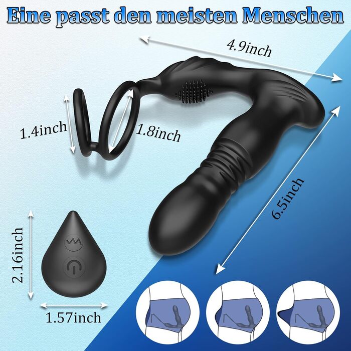 3-в-1 вібратори для анал, масажер простати для чоловіків, секс-іграшки для жінок з 10 режимами вібрації та телескопічною конструкцією