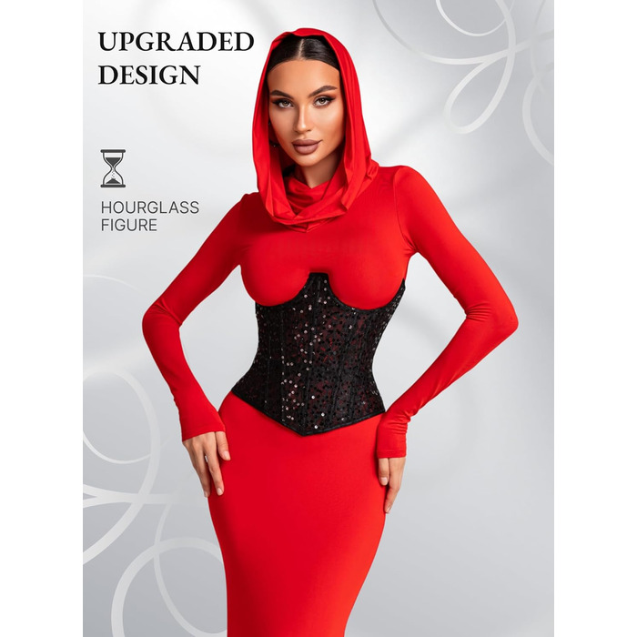 Корсет для фігури жіночий Meh-Korett Shine Black L, Body shaper, моделюючий, для схуднення