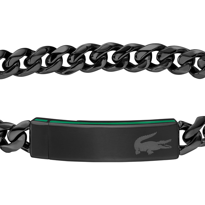 Чоловічий браслет Lacoste Baseline з ланцюжком, сталь, колір чорний