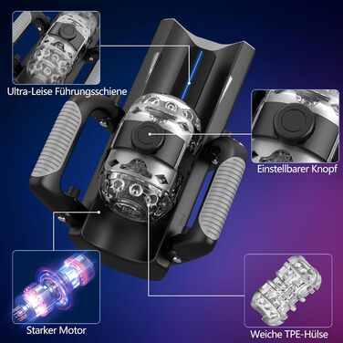 Електричний мастурбатор для чоловіків з підставкою для телефону та складним руків'ям, 12 см, телескопічний, секс-іграшка