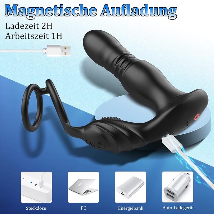 3-в-1 вібратори для анал, масажер простати для чоловіків, секс-іграшки для жінок з 10 режимами вібрації та телескопічною конструкцією