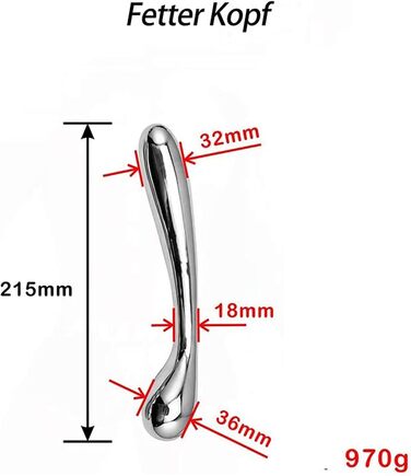 Анальний масажер з нержавіючої сталі YCGLX для стимуляції G-точки та простати, подвійний наконечник, для чоловіків та жінок