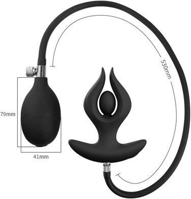 Надувний анальний вібратор Jpscor для чоловіків та жінок, силіконовий вібратор з 10 режимами, повітряний насос, пульт дистанційного керування, стимуляція простати, секс-іграшки для пар (чорний)