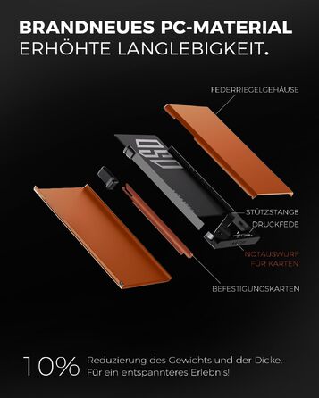 Чоловічий гаманець-картхолдер DODENSHA з RFID-захистом, автоматичним pop-up механізмом, відділенням для монет та вікном для ID (чорний з помаранчевим)
