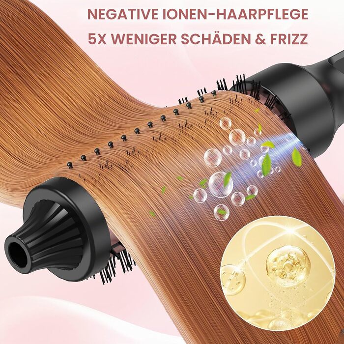 Мультистайлер для волосся 6 в 1 UKLISS Air Styler Set: фен з дифузором, насадки для завивки, круглі щітки та випрямляч, 1000 Вт, LCD-дисплей, жовто-чорний