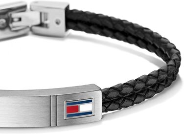 Шкіряний браслет чоловічий Tommy Hilfiger чорного кольору, модель 2701010