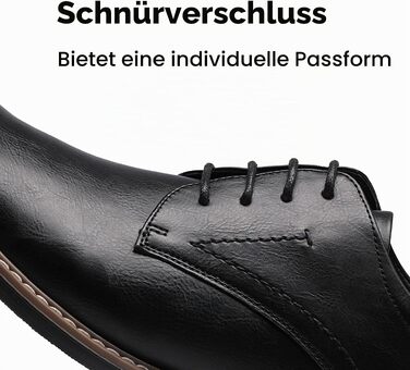 Чоловічі класичні туфлі Bruno Marc: шкіряні бізнес-туфлі Derby Oxfords для весіль та офісу, чорні, розмір 46 EU