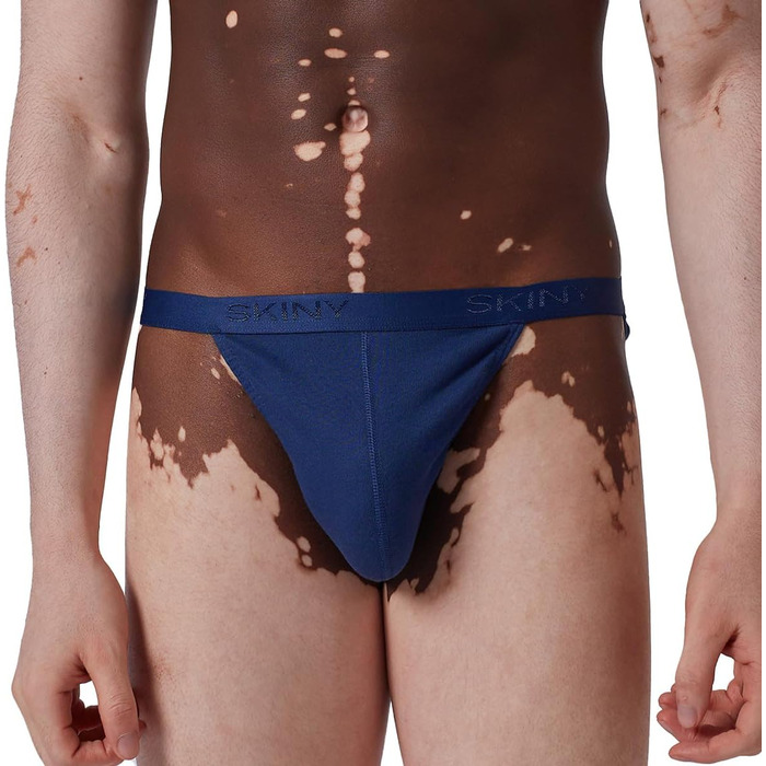 Танга чоловічі Skiny з бавовни рифлення XXL Navy (2 шт.)