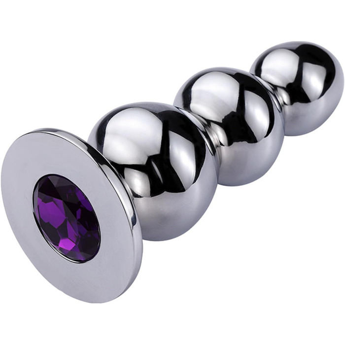 Анальний плагін з нержавіючої сталі з трьома перлами для масажу простати та сексуальних ігор. Підходить для чоловіків, жінок та пар.