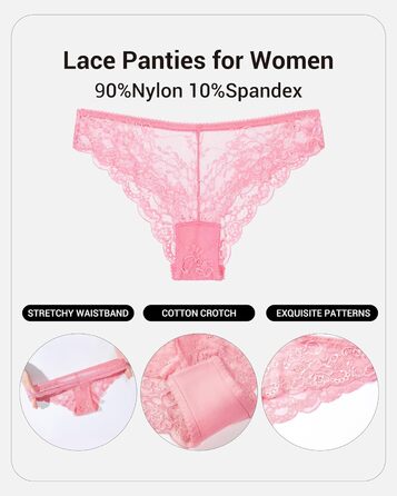 5 пар жіночих мереживних трусиків Танга. Зручні, дихаючі, мереживні трусики-сліпи для жінок. Розміри S-XL. Якісні жіночі трусики-бікіні.