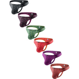 Танга чоловічі iKingsky, 6 шт. в упаковці, низька талія, швидковисихаючі, сексуальні, для чоловіків XXL