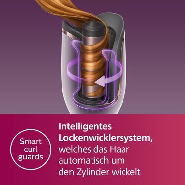 Автоматичний стайлер для завивки волосся Philips 8000 Series з технологією MoistureProtect, 27 варіантів укладання, білий, BHB878/00