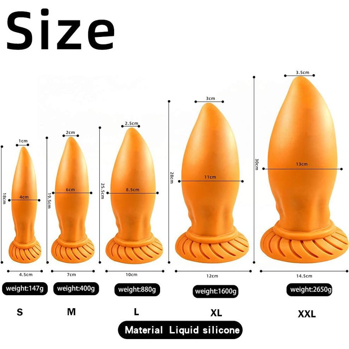 Анальний плаг з силікону XXL для чоловіків та жінок. Масажер простати, дилататор ануса, анальні кулі. Силіконовий дилда, масаж ануса, сексуальні іграшки