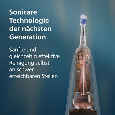 Електрична звукова зубна щітка Philips Sonicare 5500 HX7113/01, 2 режими чищення, контроль натискання, SmarTimer, синя (Navy), з футляром