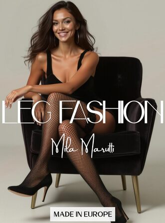 Чорні мереживні панчохи Mila Marutti без шва, довжиною до стегна (3XL), з силіконовою стрічкою