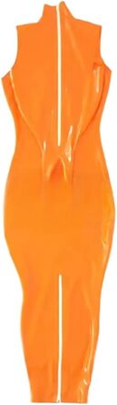 Комбінезон з латексу DDINGHOONQPODFR для жінок, фетиш-костюм, обгортання стегон для чоловіків, довгі рукави, XS, оранжевий