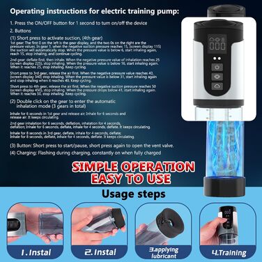 Електрична помпу для збільшення пеніса BDSMYEE - стимулятор, масажер для чоловіків