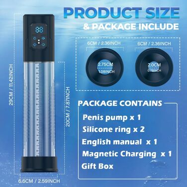 Електрична вакуумна помпа для збільшення статевого члена JFRong з 3 режимами тренування та 6 рівнями вакууму