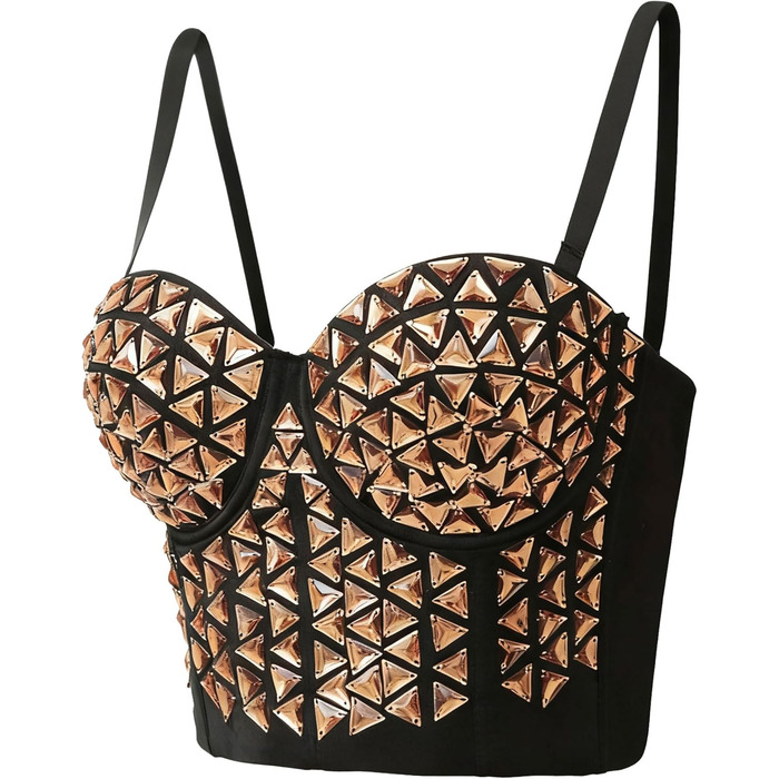 Жіночий топ-корсет Royal Smeela з блискітками, на тонких бретелях, бюстгальтер, золотий колір