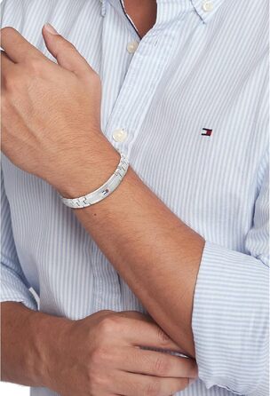 Чоловічий браслет Tommy Hilfiger із нержавіючої сталі, ланцюжок (чорний/сріблястий)