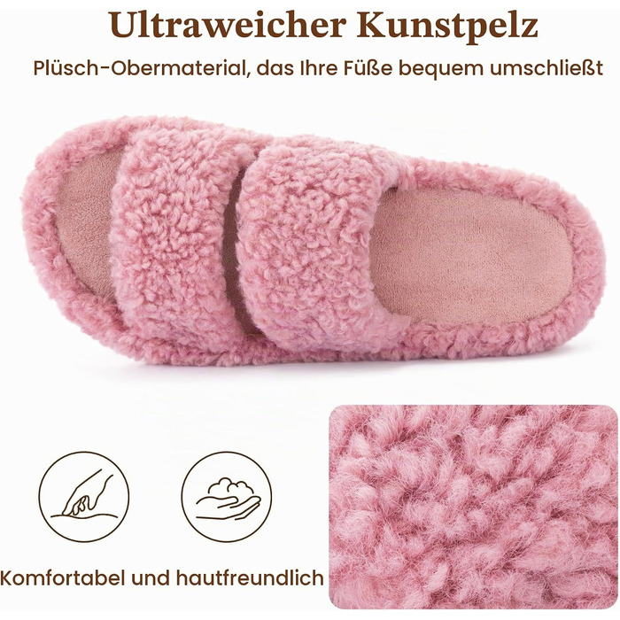 Жіночі м'які капці RockDove з ефектом пам'яті (Memory Foam), розмір 38/39 EU, колір старорожевий
