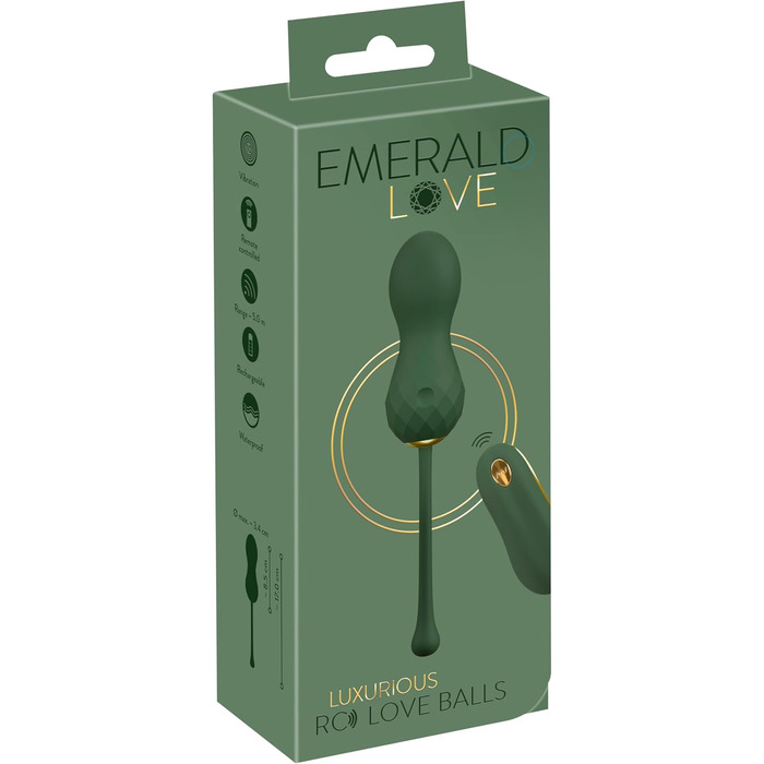 Вібратор для інтимної зони Emerald Love Luxurious Rabbit Grün/Gold, 3,0-4,1 см (Liebeskugeln)