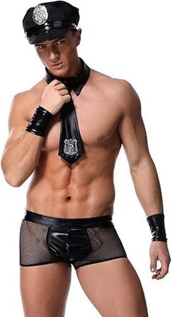 Сексуальна спідня білизна для чоловіків: комплекти, комбінезони для клубів, форма офіціанта, косплей, шнурівка, універсальний розмір (B, універсальний)