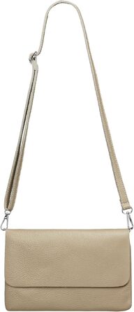 Жіноча шкіряна сумка-клатч Caspar Elegante CLASSIC LINE модель №835, сумка через плече для вечора з регульованим ременем, Made in Italy (Колір: Пісочний)