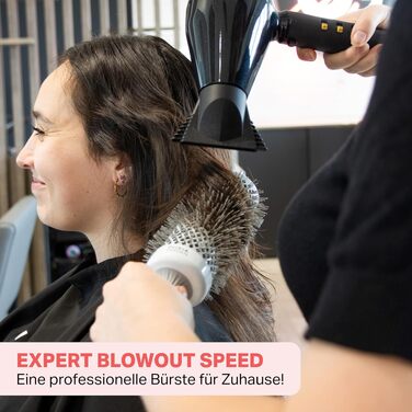 Професійний круглий стайлінг-фен Olivia Garden Expert Blowout Speed для швидкого висушування та об'єму волосся, 45 мм, біло-сірий