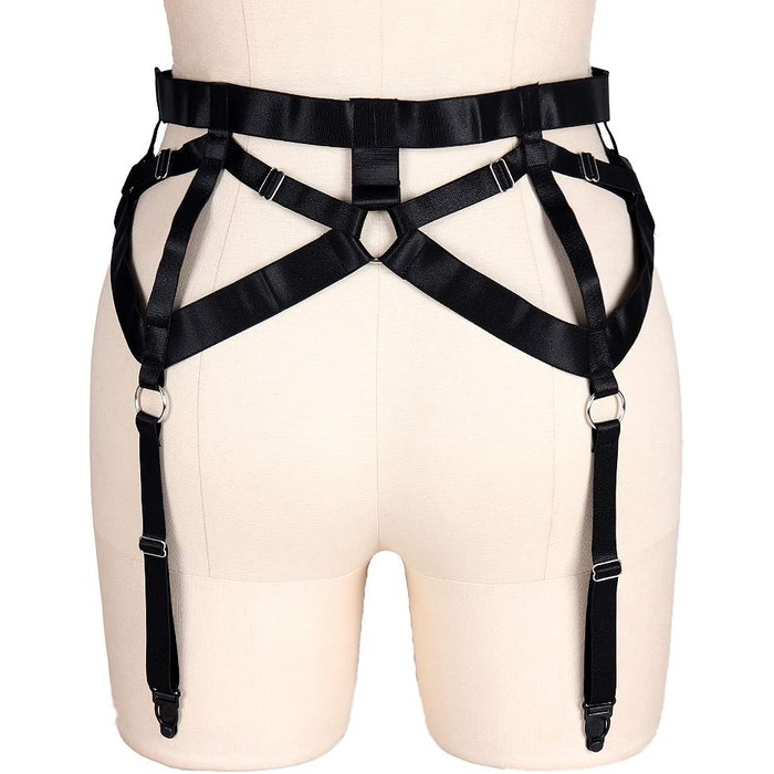 Жіночий корсет-накидка з пряжками, 4 кліпси, на шкарпетки, стилі Harajuku, універсальний розмір, чорний