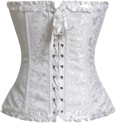 Корсет жіночий Beauty-You, готичний стиль, корсет-бюстгальтер з шнурівкою, з мережива, з ребрами (білий, 3XL)