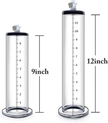 Аксесуари для пеніс-помпи LZYLWC з лазерним гравіюванням розмірів - комплект для апгрейду та заміни, циліндр пеніс-помпи з акрилу для збільшення та ерекції пеніса (A/9 * 1.75inch)