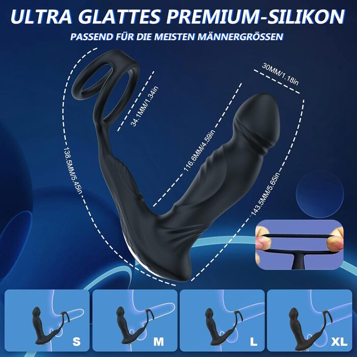 Анальні вібратори 3-в-1 для чоловіків: вібратор, плагін, керування через додаток. 9 режимів, сексуальні іграшки для чоловіків