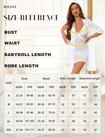 Халат жіночий мереживний RSLOVE, білий, XXL - ніжний бандажний халат для дому та сну