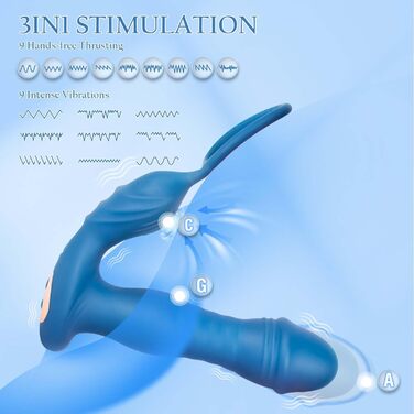 Анальні вібратори LYAMais для чоловіків: стимуляція простати, 9 режимів, кільце для пеніса, масажер-дилда, анальний плаг