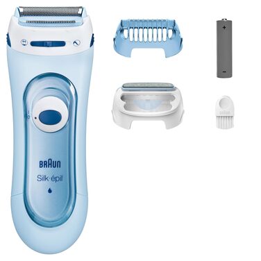 Електрична бритва для жінок Braun Silk-épil LS5160 3-в-1 (голениця, тример, пілінг-система), водонепроникна, синя