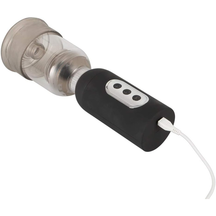 ORION Penispumpe - інтенсивний вакуумний насос для чоловіків, для тренування потенції, симуляції орального сексу, перезаряджається, прозорий/чорний (з 3 режимами всмоктування та 5 рівнями вібрації)