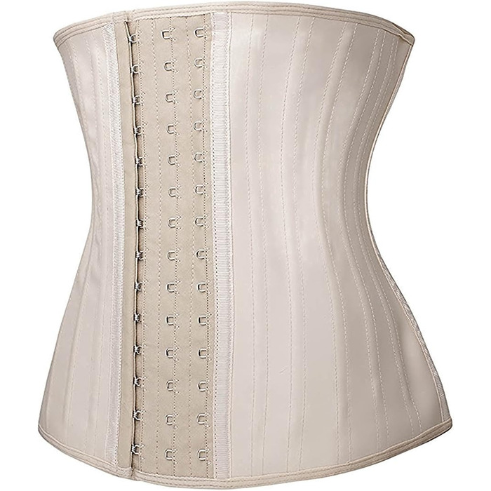Корсет YIANNA для жінок, що підтягує живіт, з латексу, для формування талії, корсет-боді, бежевий, 25 сталевих кісток